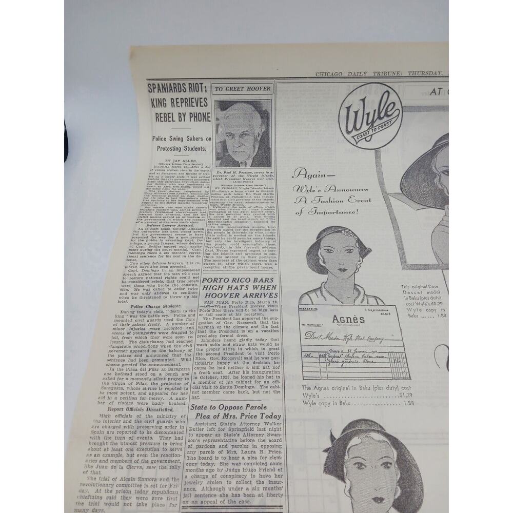 1931 Chicago Tribune Wyle Hat Co Ad Dr Paul Pearson Capt Abram Kean Jr A Penrod - Picture 4 of 12